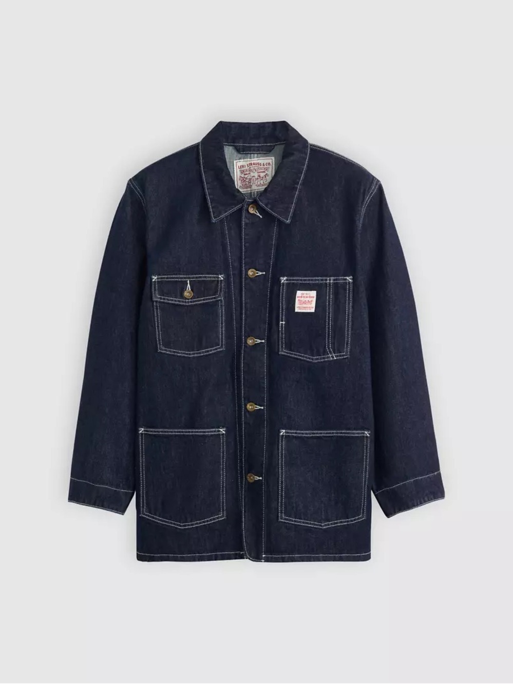 NWT Levi's Premium Dark Indigo Denim Berkley Chore Jacket Unisex, Size M
